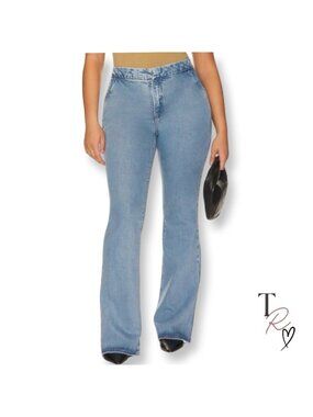 Good American Denim Good Flare Trouser Jeans in Light Wash Size 29 x 33 Long